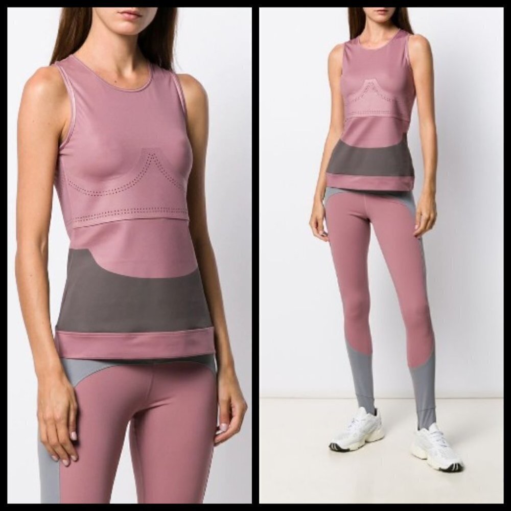 Adidas by Stella McCartney Rose and Charcoal Tank Top - Picture 6 of 16